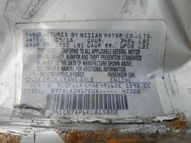 Photo 11 VIN: 3N1CN7AP6KL815802 - NISSAN VERSA S 