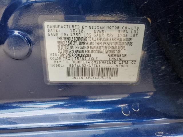 Photo 11 VIN: 3N1CN7AP6KL825388 - NISSAN VERSA S 