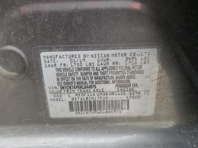 Photo 9 VIN: 3N1CN7AP6KL844975 - NISSAN VERSA S 