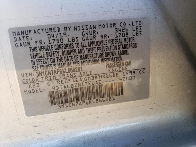 Photo 11 VIN: 3N1CN7AP6KL866281 - NISSAN VERSA 