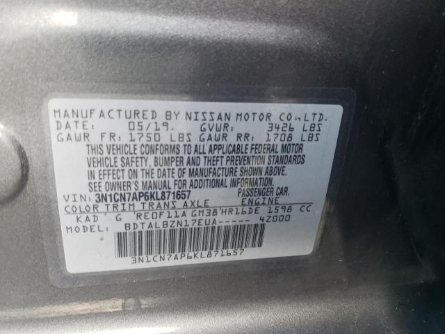 Photo 11 VIN: 3N1CN7AP6KL871657 - NISSAN VERSA 