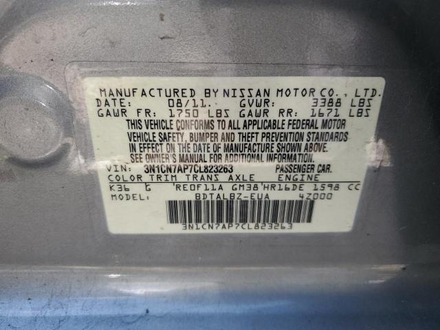 Photo 11 VIN: 3N1CN7AP7CL823263 - NISSAN VERSA S 