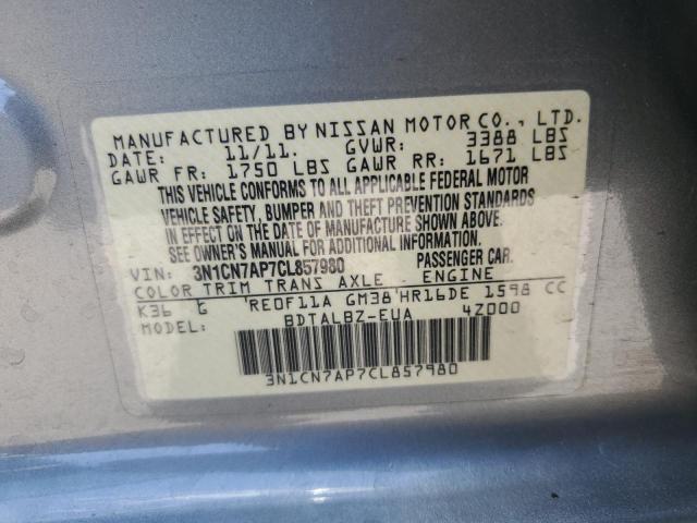 Photo 11 VIN: 3N1CN7AP7CL857980 - NISSAN VERSA S 