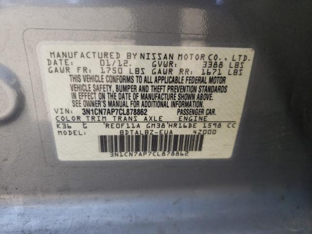 Photo 9 VIN: 3N1CN7AP7CL878862 - NISSAN VERSA S 