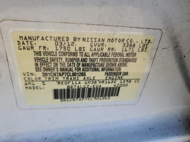 Photo 11 VIN: 3N1CN7AP7CL901265 - NISSAN VERSA S 