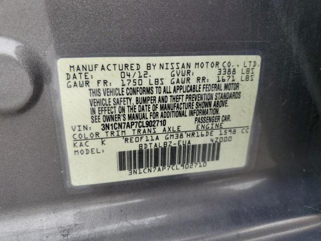 Photo 12 VIN: 3N1CN7AP7CL902710 - NISSAN VERSA S 