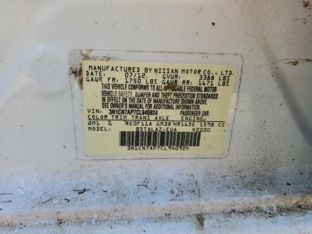 Photo 11 VIN: 3N1CN7AP7CL940924 - NISSAN VERSA S 