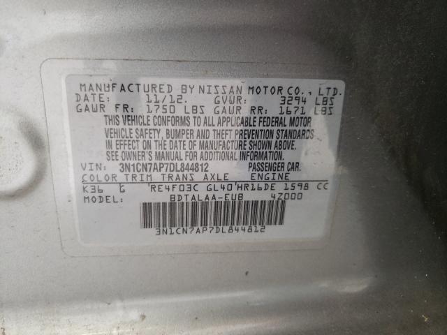 Photo 9 VIN: 3N1CN7AP7DL844812 - NISSAN VERSA S 