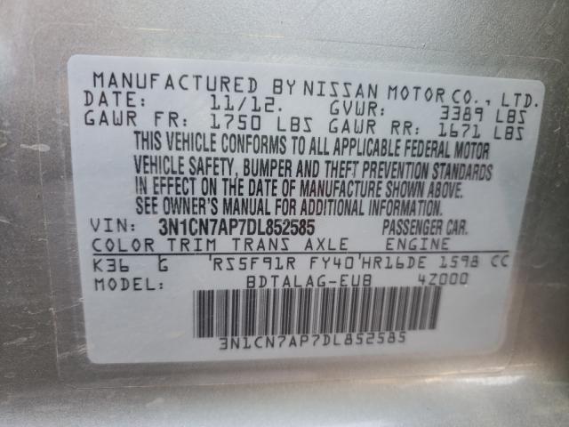 Photo 9 VIN: 3N1CN7AP7DL852585 - NISSAN VERSA S 