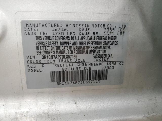 Photo 11 VIN: 3N1CN7AP7DL857169 - NISSAN VERSA 