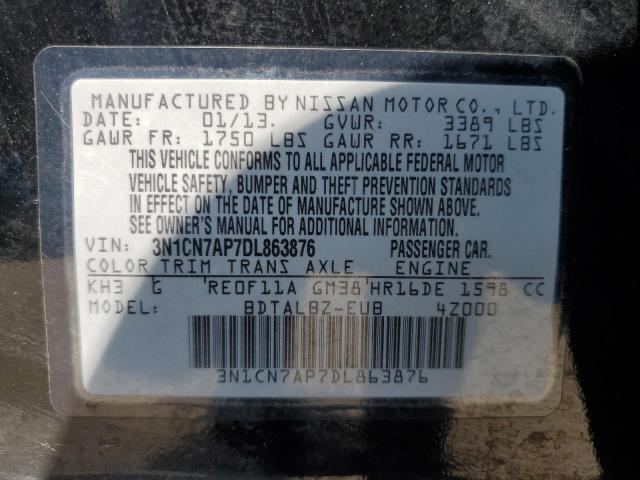 Photo 11 VIN: 3N1CN7AP7DL863876 - NISSAN VERSA 