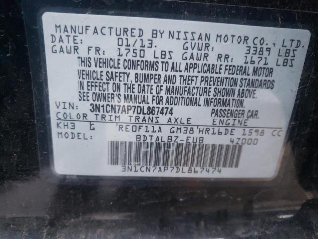 Photo 11 VIN: 3N1CN7AP7DL867474 - NISSAN VERSA S 