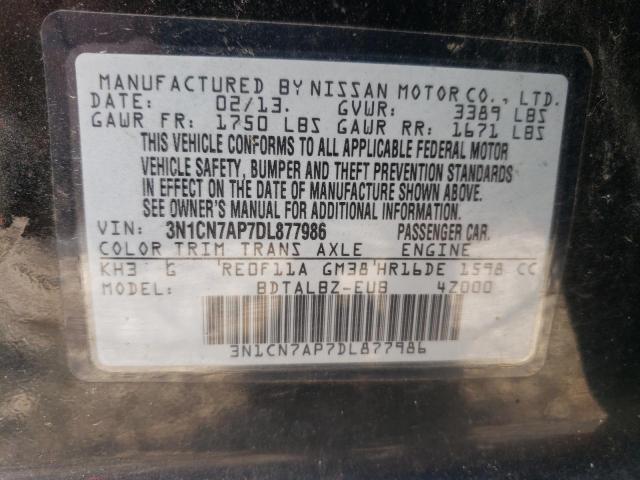 Photo 9 VIN: 3N1CN7AP7DL877986 - NISSAN VERSA S 