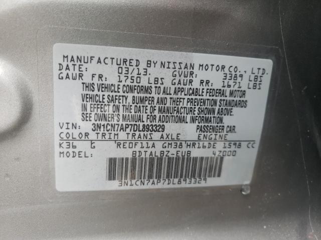 Photo 9 VIN: 3N1CN7AP7DL893329 - NISSAN VERSA S 