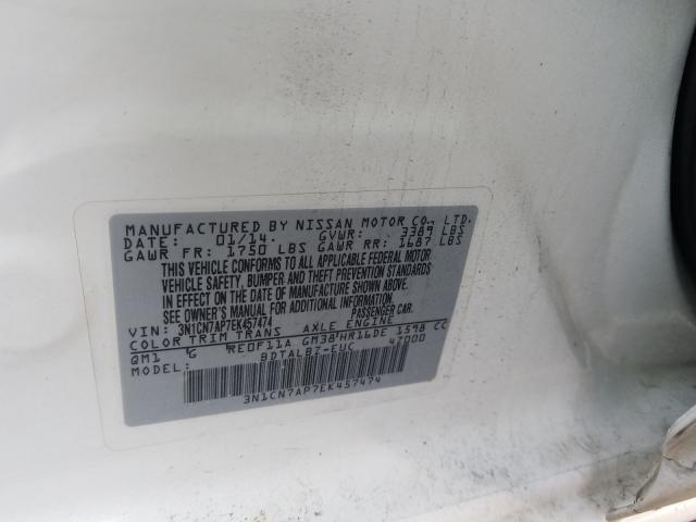 Photo 9 VIN: 3N1CN7AP7EK457474 - NISSAN VERSA S 