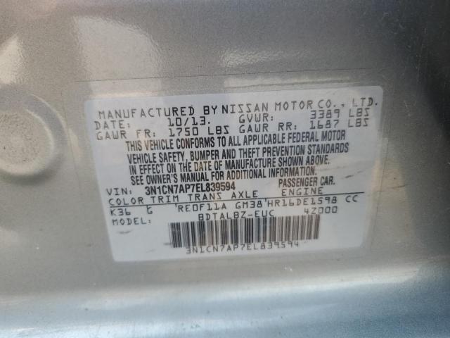 Photo 11 VIN: 3N1CN7AP7EL839594 - NISSAN VERSA 