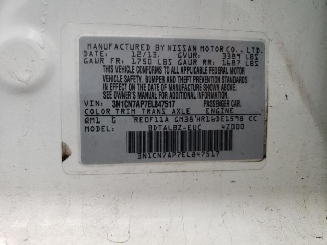 Photo 11 VIN: 3N1CN7AP7EL847517 - NISSAN VERSA S 