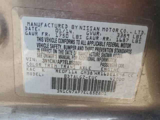 Photo 12 VIN: 3N1CN7AP7EL852801 - NISSAN VERSA 