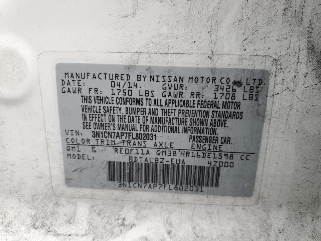 Photo 11 VIN: 3N1CN7AP7FL802031 - NISSAN VERSA S 