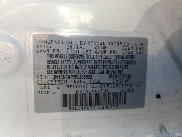 Photo 11 VIN: 3N1CN7AP7FL806533 - NISSAN VERSA S 