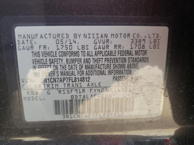 Photo 12 VIN: 3N1CN7AP7FL814812 - NISSAN VERSA S 