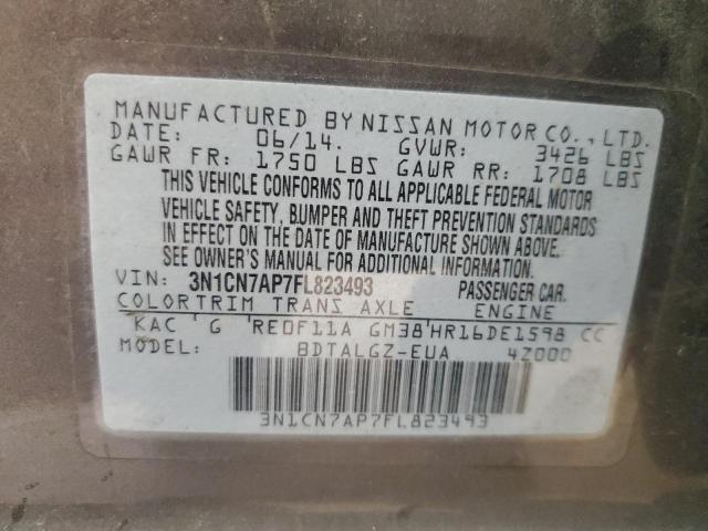 Photo 11 VIN: 3N1CN7AP7FL823493 - NISSAN VERSA S 