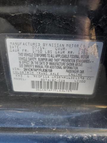 Photo 12 VIN: 3N1CN7AP7FL836759 - NISSAN VERSA 