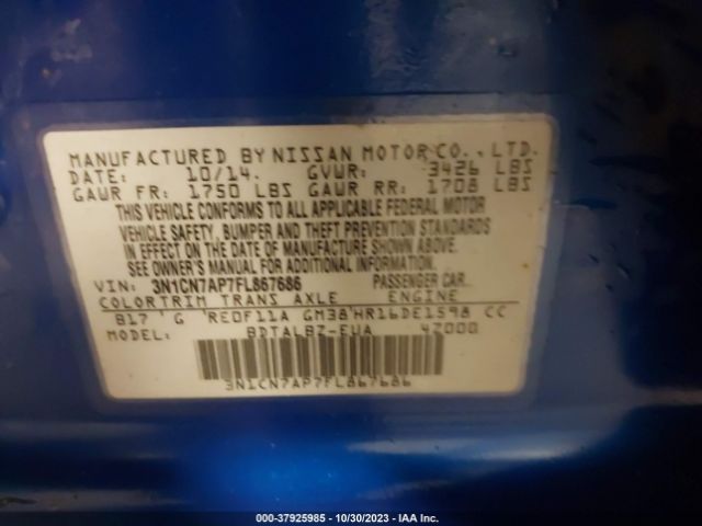 Photo 8 VIN: 3N1CN7AP7FL867686 - NISSAN VERSA 