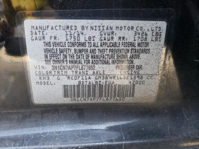 Photo 9 VIN: 3N1CN7AP7FL877652 - NISSAN VERSA S 