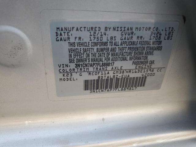 Photo 11 VIN: 3N1CN7AP7FL889817 - NISSAN VERSA 