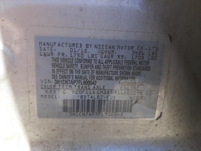 Photo 9 VIN: 3N1CN7AP7FL900542 - NISSAN VERSA S 