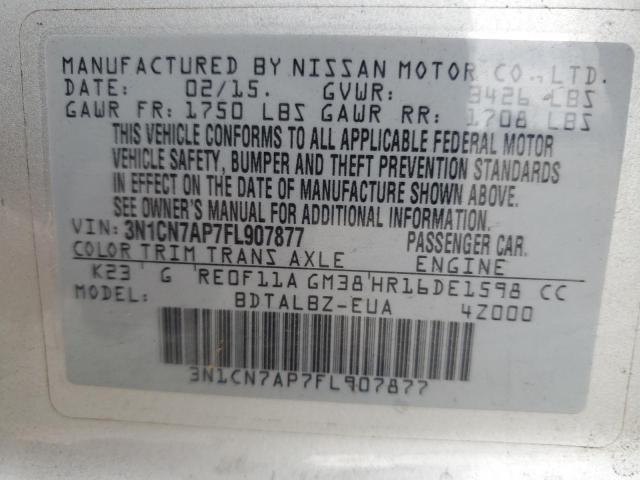 Photo 11 VIN: 3N1CN7AP7FL907877 - NISSAN VERSA S 