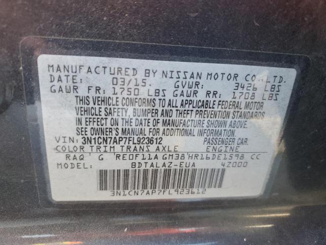 Photo 11 VIN: 3N1CN7AP7FL923612 - NISSAN VERSA S 