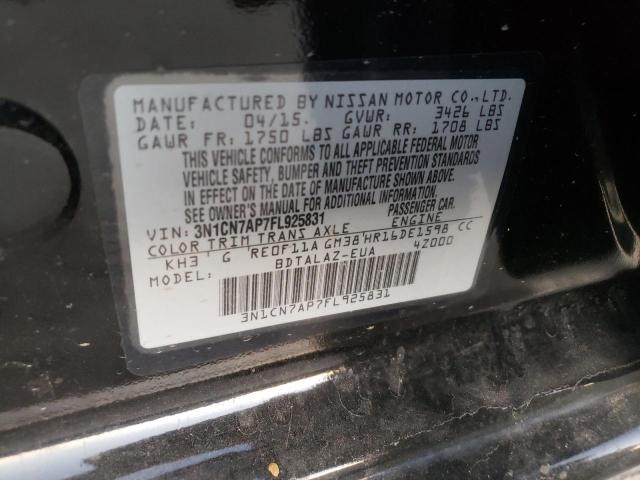 Photo 11 VIN: 3N1CN7AP7FL925831 - NISSAN VERSA S 