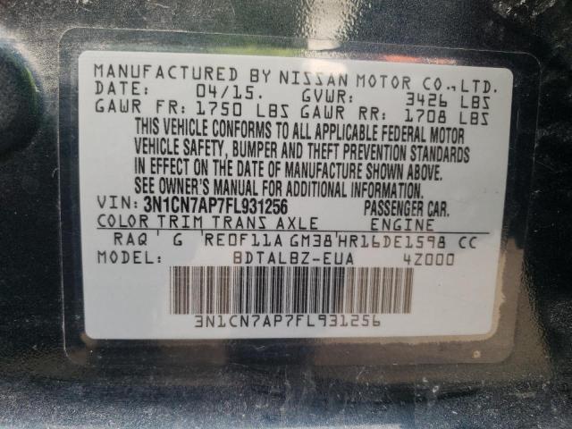 Photo 11 VIN: 3N1CN7AP7FL931256 - NISSAN VERSA S 