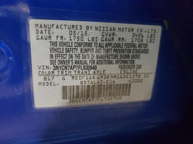 Photo 9 VIN: 3N1CN7AP7FL935940 - NISSAN VERSA S 