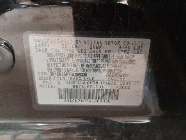 Photo 9 VIN: 3N1CN7AP7GL809336 - NISSAN VERSA S 