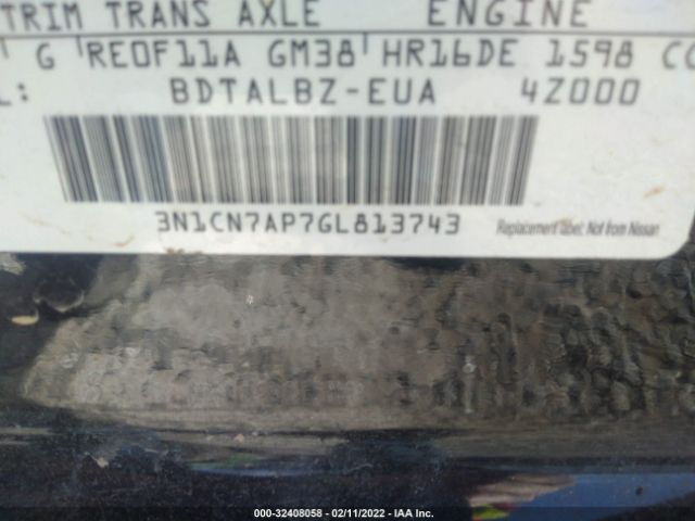 Photo 8 VIN: 3N1CN7AP7GL813743 - NISSAN VERSA 