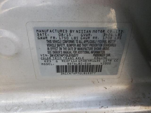 Photo 9 VIN: 3N1CN7AP7GL815377 - NISSAN VERSA S 