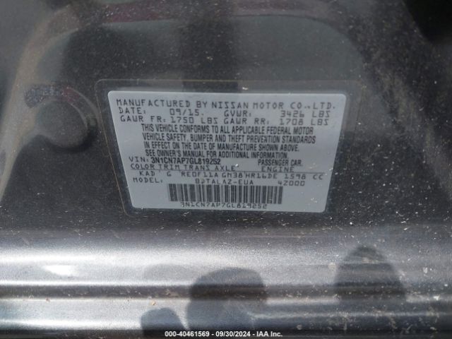 Photo 8 VIN: 3N1CN7AP7GL819252 - NISSAN VERSA 