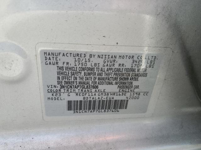 Photo 11 VIN: 3N1CN7AP7GL837606 - NISSAN VERSA S 