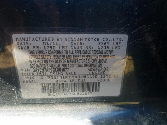 Photo 9 VIN: 3N1CN7AP7GL861677 - NISSAN VERSA S 