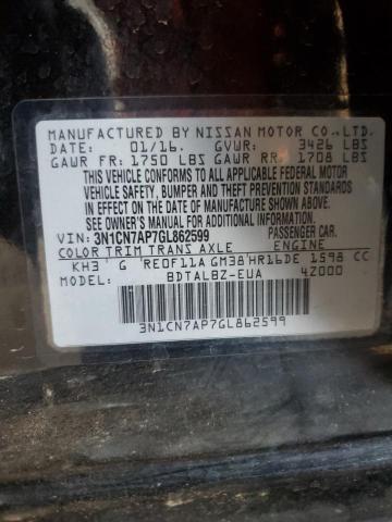 Photo 12 VIN: 3N1CN7AP7GL862599 - NISSAN VERSA S 