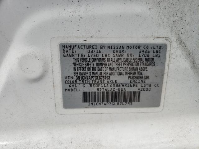 Photo 9 VIN: 3N1CN7AP7GL876793 - NISSAN VERSA S 