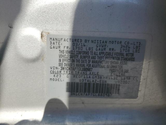 Photo 11 VIN: 3N1CN7AP7GL880987 - NISSAN VERSA S 