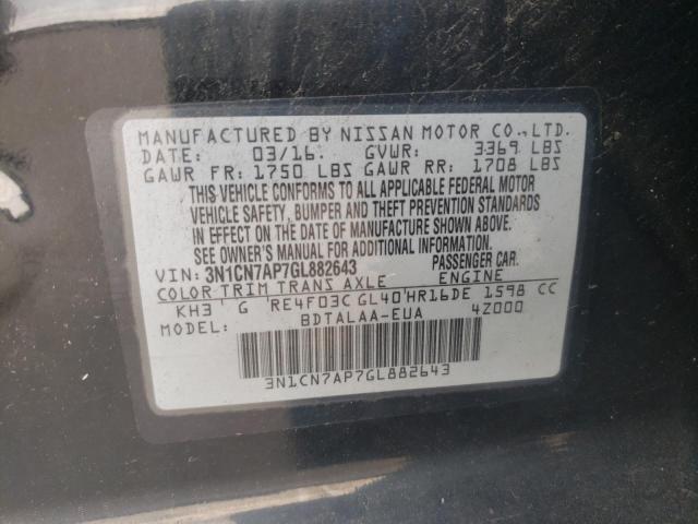 Photo 12 VIN: 3N1CN7AP7GL882643 - NISSAN VERSA S 