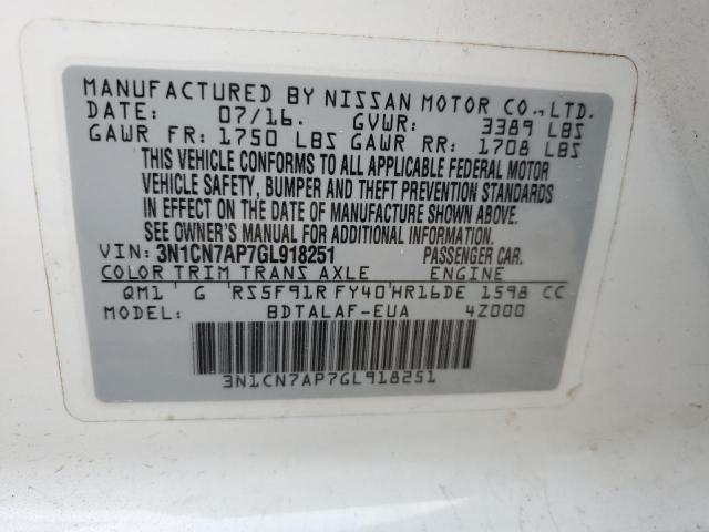 Photo 11 VIN: 3N1CN7AP7GL918251 - NISSAN VERSA 