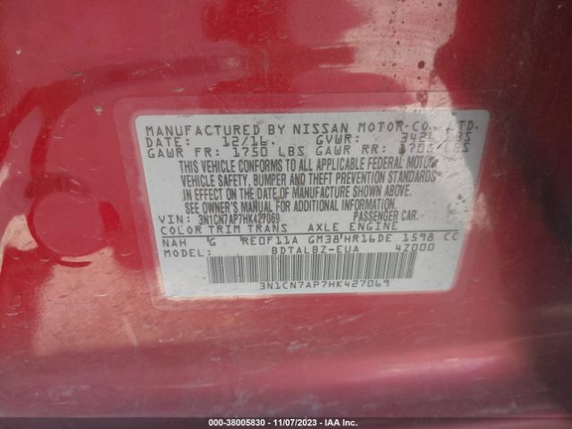 Photo 8 VIN: 3N1CN7AP7HK427069 - NISSAN VERSA 