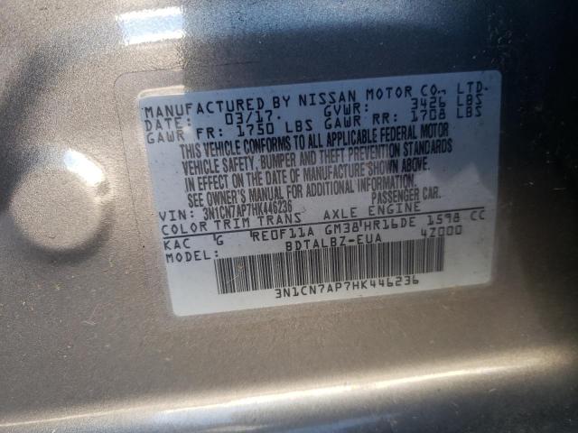 Photo 9 VIN: 3N1CN7AP7HK446236 - NISSAN VERSA S 