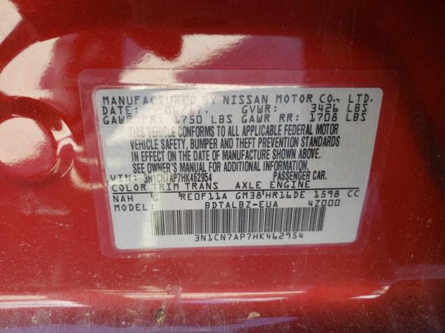 Photo 9 VIN: 3N1CN7AP7HK462954 - NISSAN VERSA SEDAN 